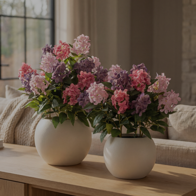Künstliche Hortensien als Blumenarrangement – naturgetreu und langlebig