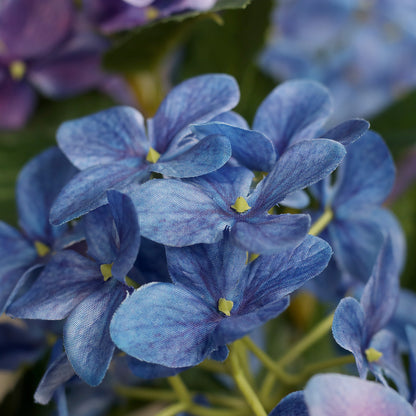 Blaue Blüten künstliche Hortensie Detail