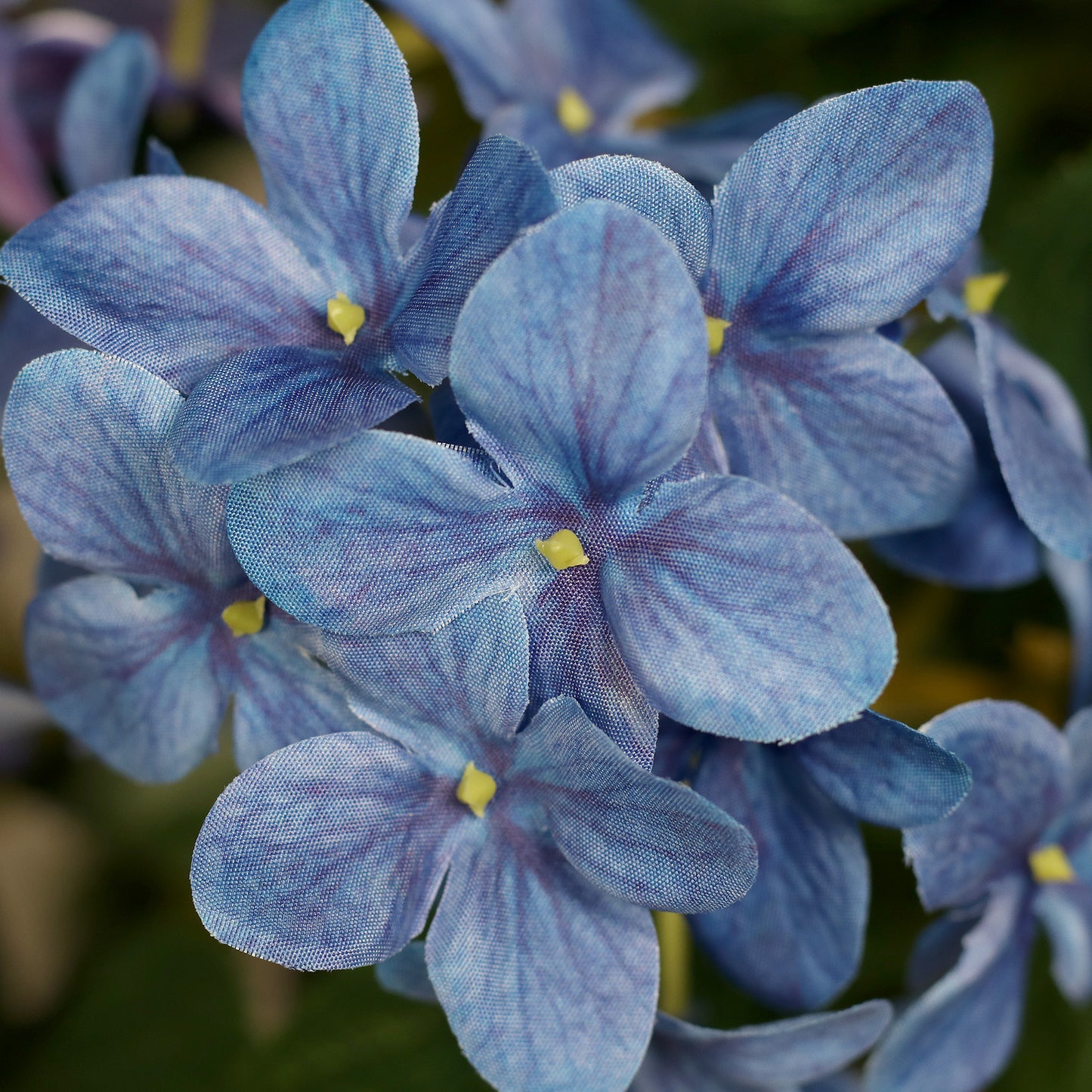 künstliche hortensie blau realistische blütenstruktur