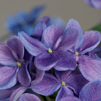 künstliche hortensie blau detail blütenblätter