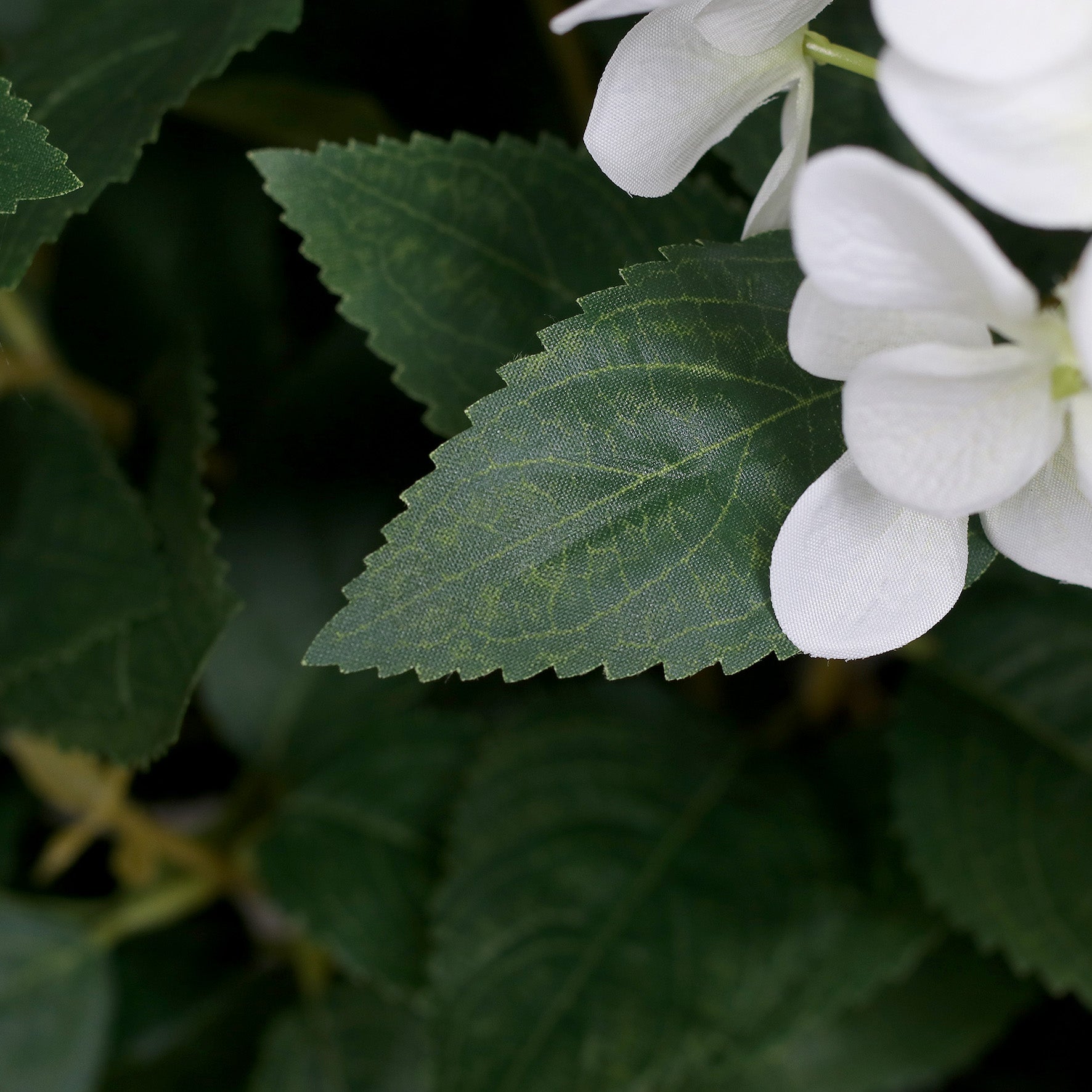 künstliche hortensie weiß realistische blütenstruktur