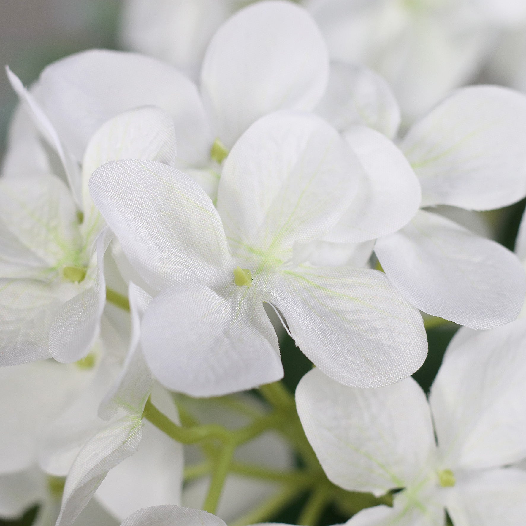 künstliche hortensie weiß blütendetail