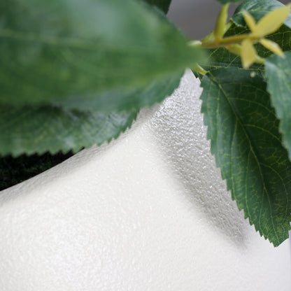 künstliche hortensie weiß detail blätter mit topf
