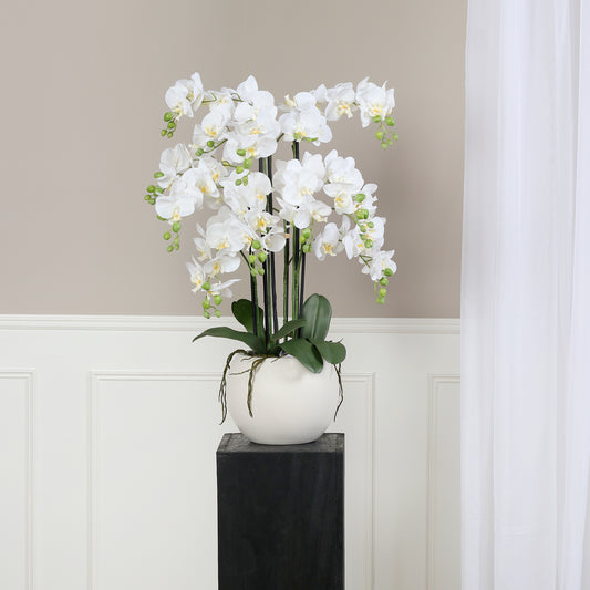 Künstliche Classic Orchidee Klein auf Podest im Interior