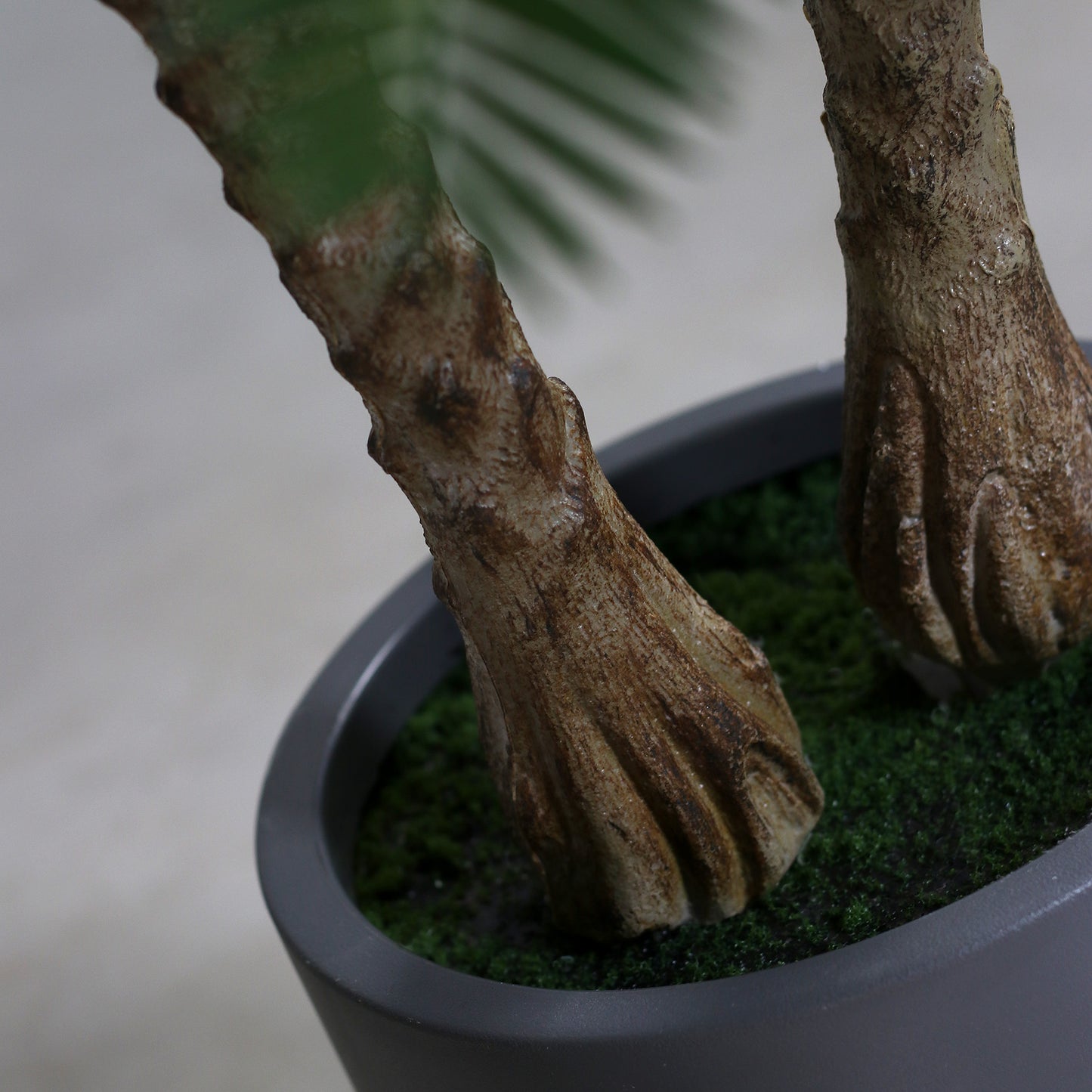 Künstliche Grünpflanze Cycas Palme Detailbild Stammansatz mit Topf