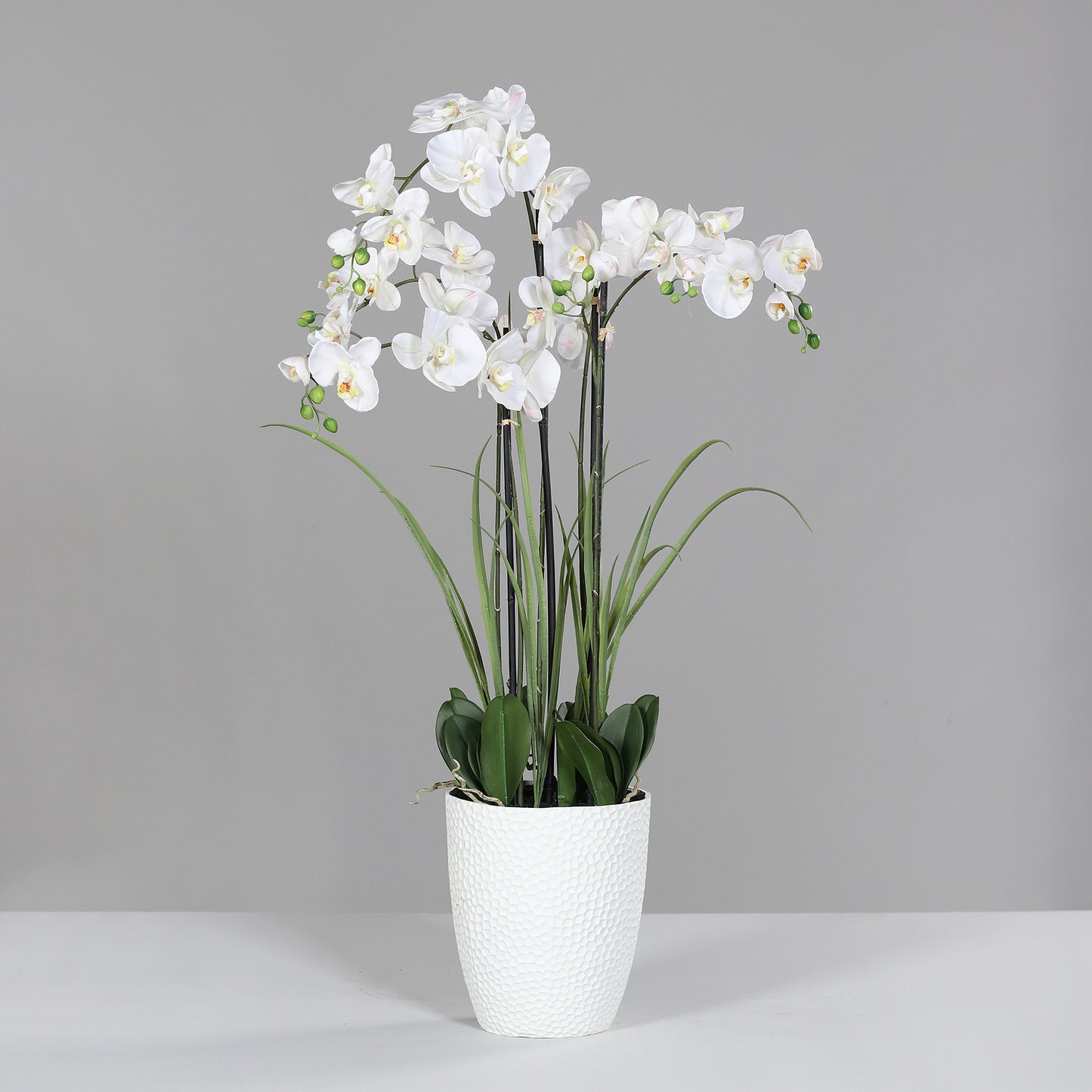 Künstliche Elegance Orchidee klein mit weißem Topf