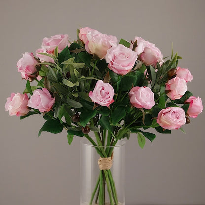 Künstlicher Blumenstrauß Rose Mono Bouquet Rosée von Lumisa’s Choice in zarten Rosétönen, 360-Grad-Ansicht mit Drehung.