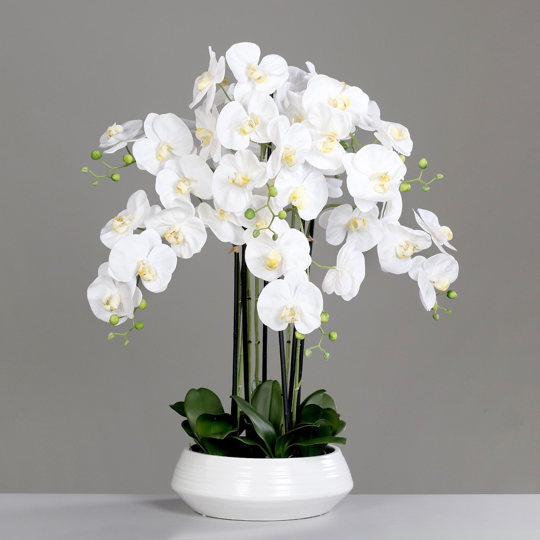 Künstliche Signature Orchidee groß mit stylischem Topf