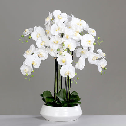 Künstliche Signature Orchidee groß mit stylischem Topf