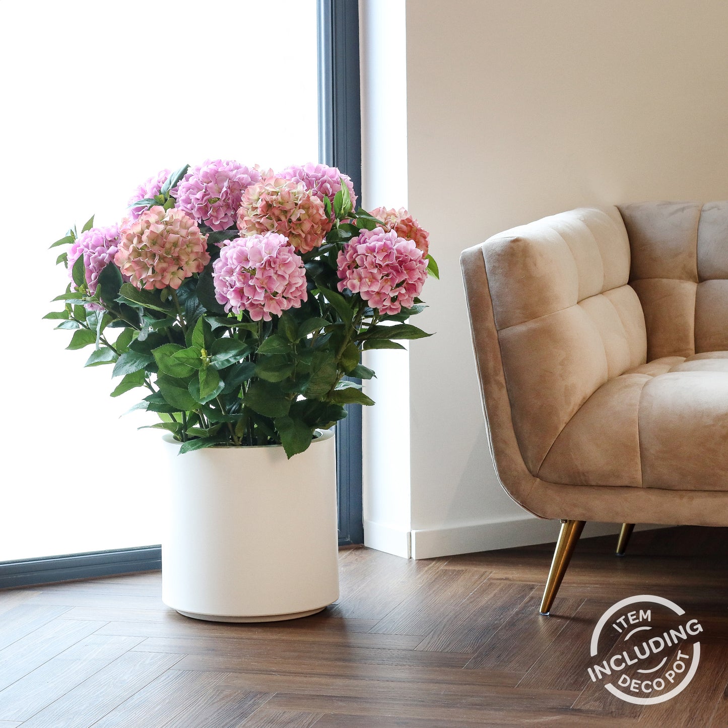 künstliche hortensie pink gross interior styling modern