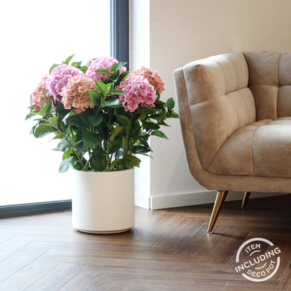 künstliche hortensie pink klein interior styling modern