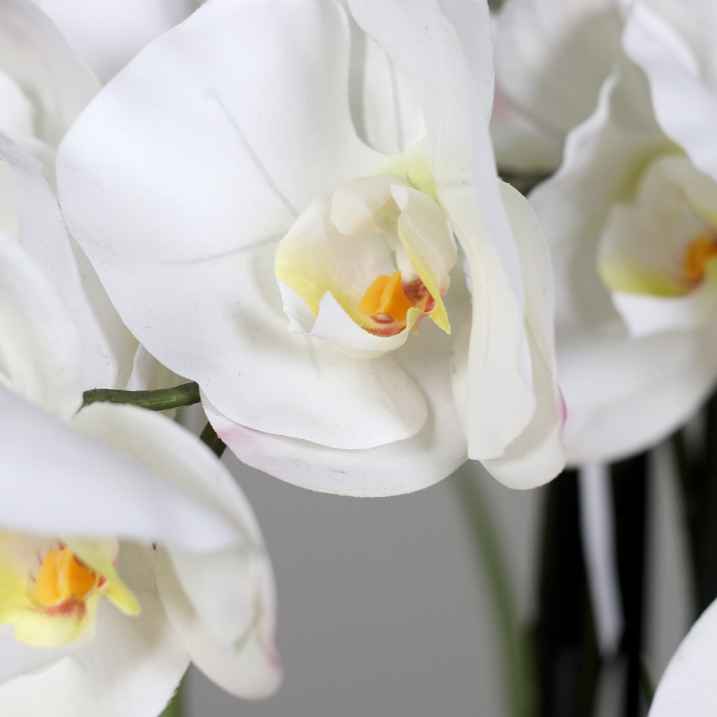 Künstliche Statement Orchidee 100 cm Detail weiße Blüten